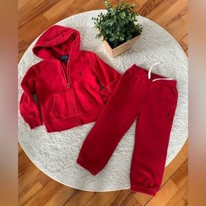 Polo by Ralph Lauren Kids Red Sweatpants and Hoodie Set